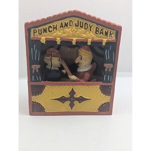 Punch and Judy Vintage Cast‎ Iron Coin Bank Puppet Show Collectible Remake